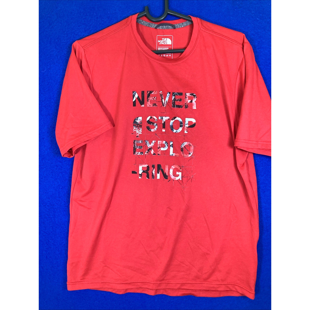 The North Face Men’s Size Small T-Shirt Red "Never Stop Exploring" New Nwo